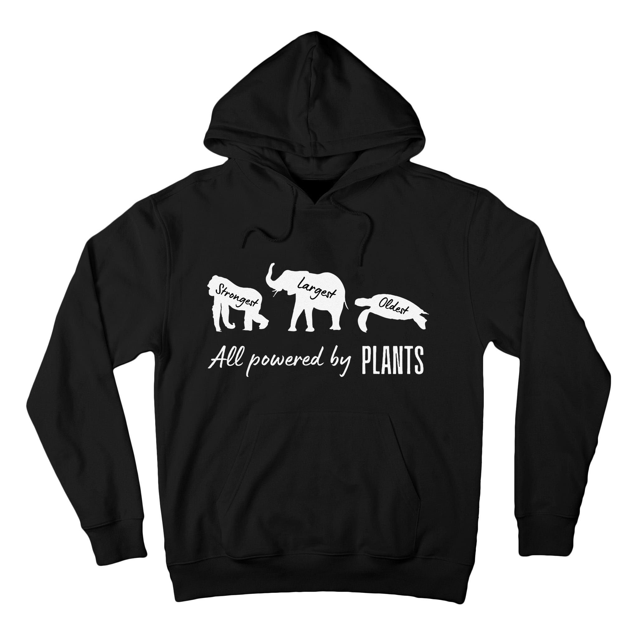 Vegan Vegetarian Powered By Plants Strongest Largest Oldest Tall Hoodie