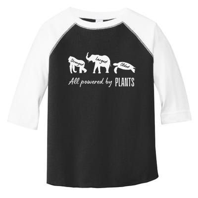Vegan Vegetarian Powered By Plants Strongest Largest Oldest Toddler Fine Jersey T-Shirt