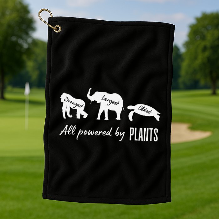 Vegan Vegetarian Powered By Plants Strongest Largest Oldest Golf Towel