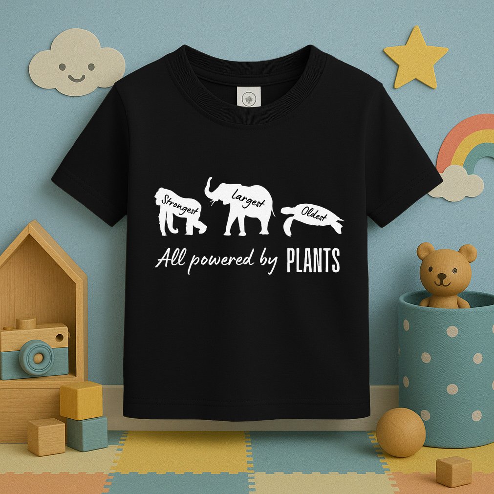 Vegan Vegetarian Powered By Plants Strongest Largest Oldest Toddler T-Shirt