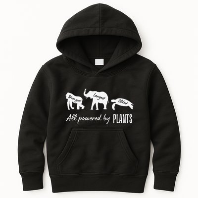 Vegan Vegetarian Powered By Plants Strongest Largest Oldest Kids Hoodie