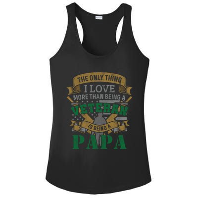 Vietnam Veteran Papa Fathers Day Gift Ladies PosiCharge Competitor Racerback Tank