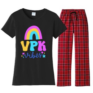 Vpk Vibes Prek Vpk Teacher And Vpk Student Women's Flannel Pajama Set