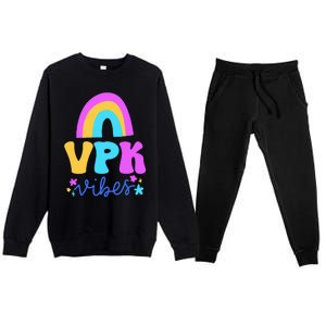 Vpk Vibes Prek Vpk Teacher And Vpk Student Premium Crewneck Sweatsuit Set