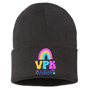 Vpk Vibes Prek Vpk Teacher And Vpk Student Sustainable Knit Beanie