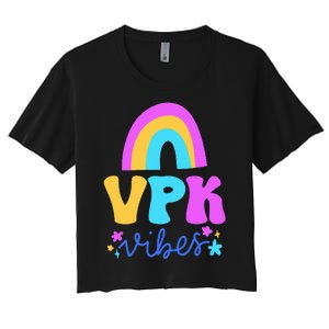 Vpk Vibes Prek Vpk Teacher And Vpk Student Women's Crop Top Tee