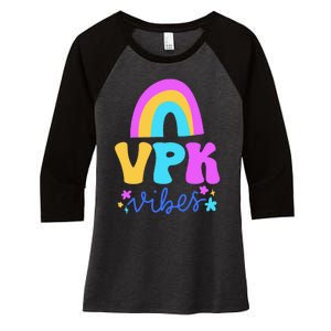 Vpk Vibes Prek Vpk Teacher And Vpk Student Women's Tri-Blend 3/4-Sleeve Raglan Shirt