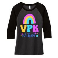 Vpk Vibes Prek Vpk Teacher And Vpk Student Women's Tri-Blend 3/4-Sleeve Raglan Shirt