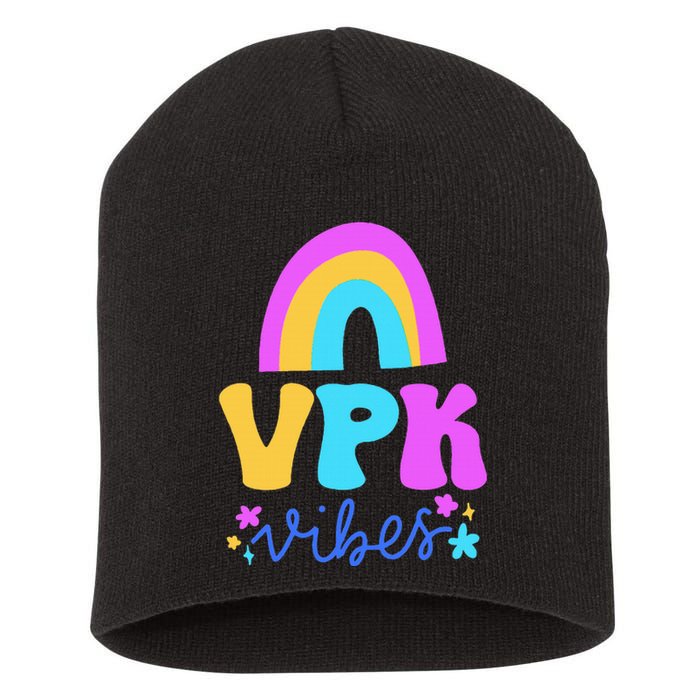 Vpk Vibes Prek Vpk Teacher And Vpk Student Short Acrylic Beanie