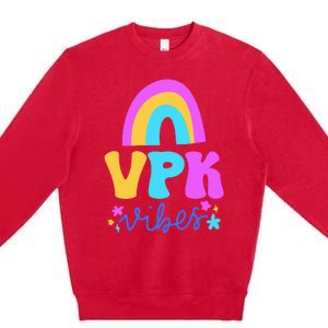 Vpk Vibes Prek Vpk Teacher And Vpk Student Premium Crewneck Sweatshirt