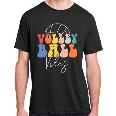 Volleyball Vibes Retro Hippie Volleyball Gift Adult ChromaSoft Performance T-Shirt