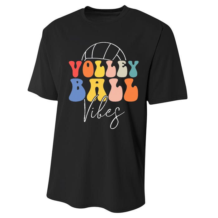 Volleyball Vibes Retro Hippie Volleyball Gift Performance Sprint T-Shirt