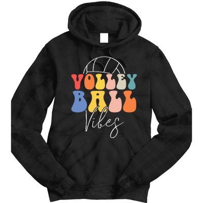 Volleyball Vibes Retro Hippie Volleyball Gift Tie Dye Hoodie