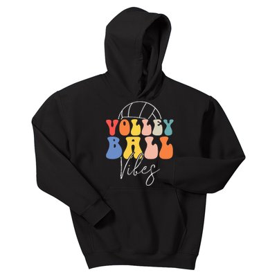 Volleyball Vibes Retro Hippie Volleyball Gift Kids Hoodie