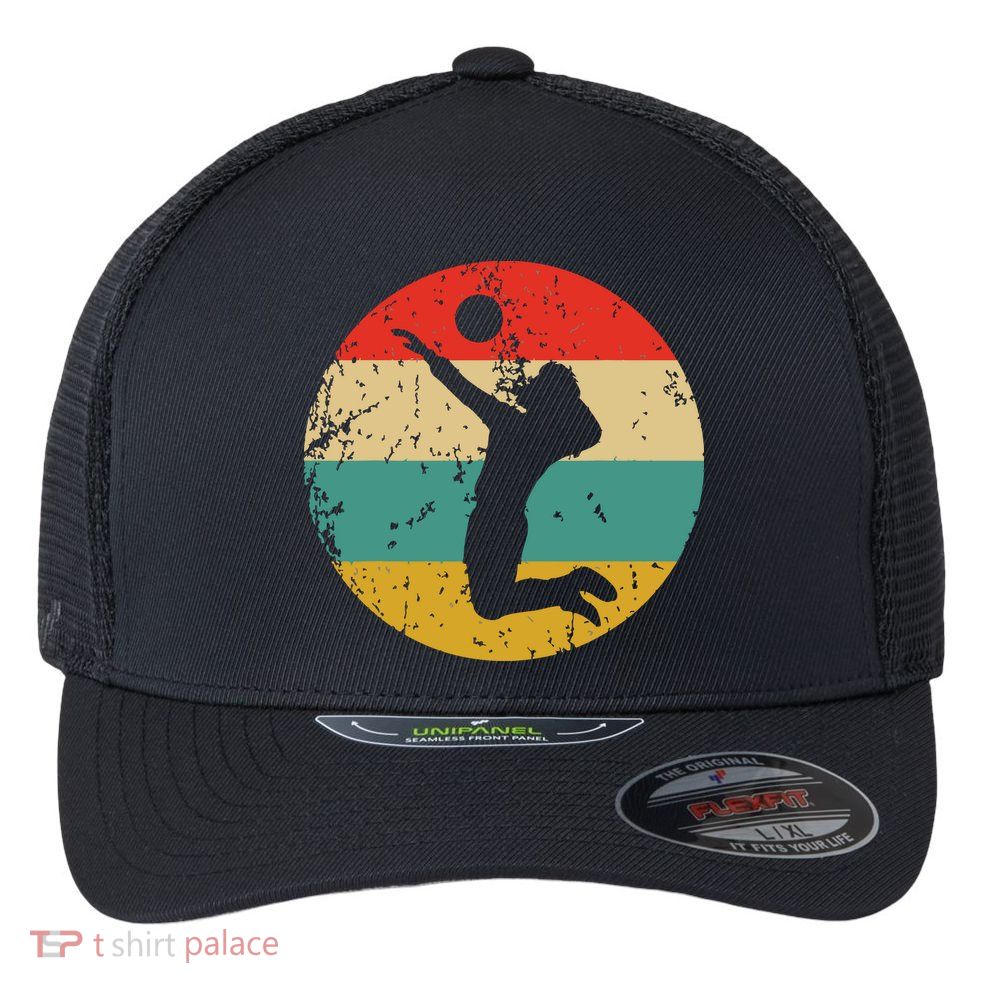 Volleyball Vintage Retro Volleyball Player Flexfit Unipanel Trucker Cap