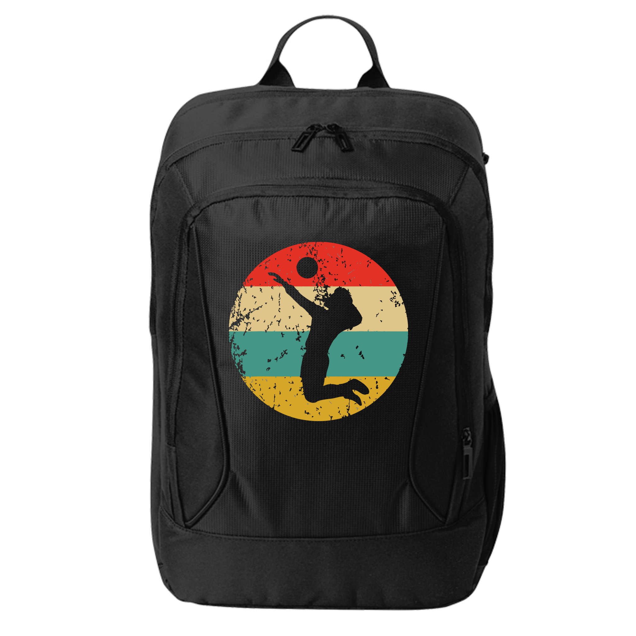 Volleyball Vintage Retro Volleyball Player City Backpack