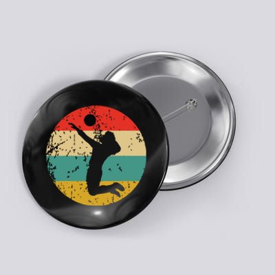 Volleyball Vintage Retro Volleyball Player Button