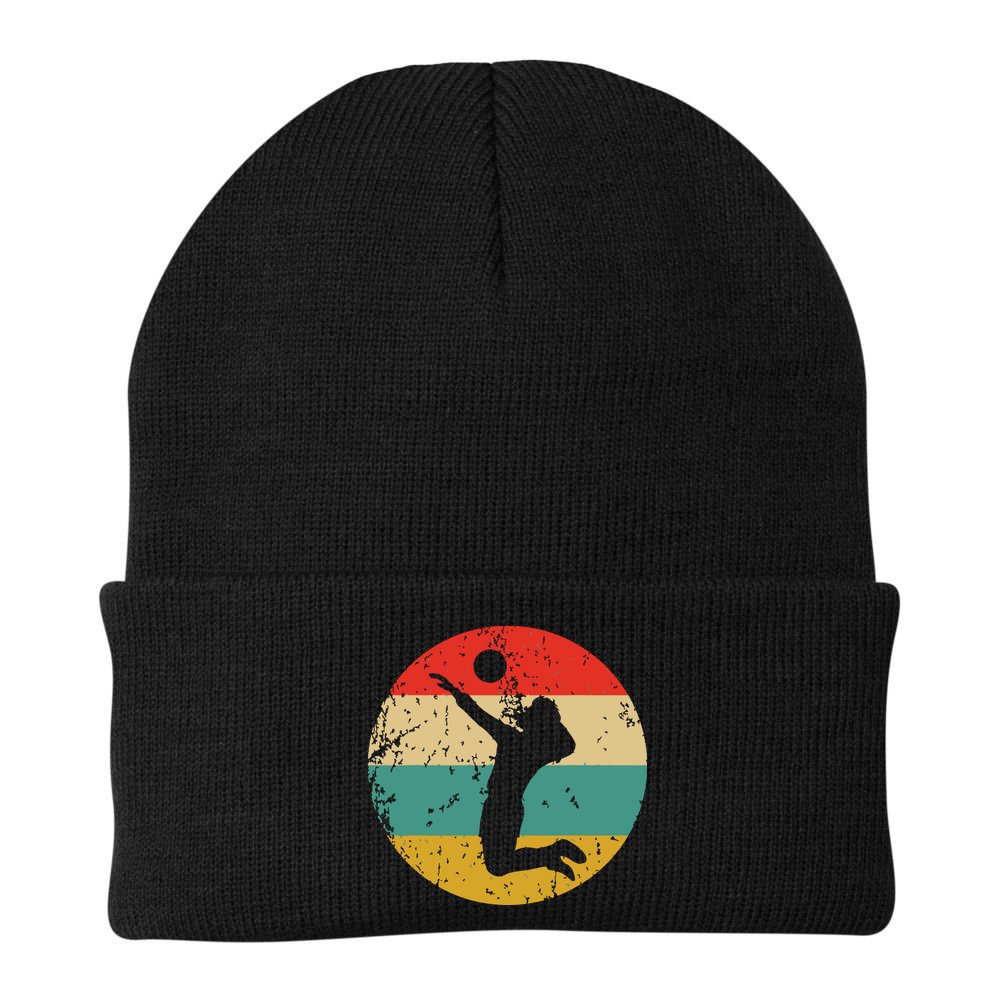 Volleyball Vintage Retro Volleyball Player Beanie