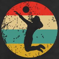 Volleyball Vintage Retro Volleyball Player Beanie