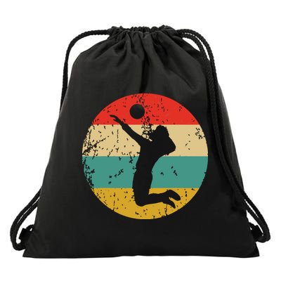Volleyball Vintage Retro Volleyball Player Drawstring Bag