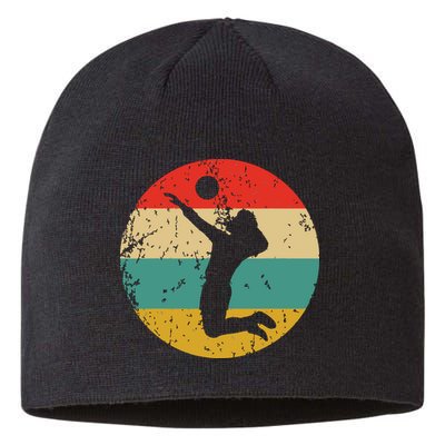 Volleyball Vintage Retro Volleyball Player Sustainable Beanie