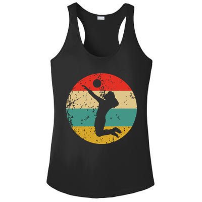 Volleyball Vintage Retro Volleyball Player Ladies PosiCharge Competitor Racerback Tank