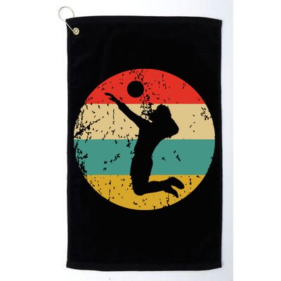 Volleyball Vintage Retro Volleyball Player Golf Towel
