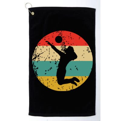 Volleyball Vintage Retro Volleyball Player Platinum Collection Golf Towel