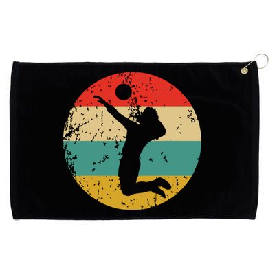 Volleyball Vintage Retro Volleyball Player Grommeted Golf Towel