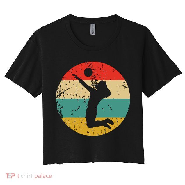 Volleyball Vintage Retro Volleyball Player Crop Top