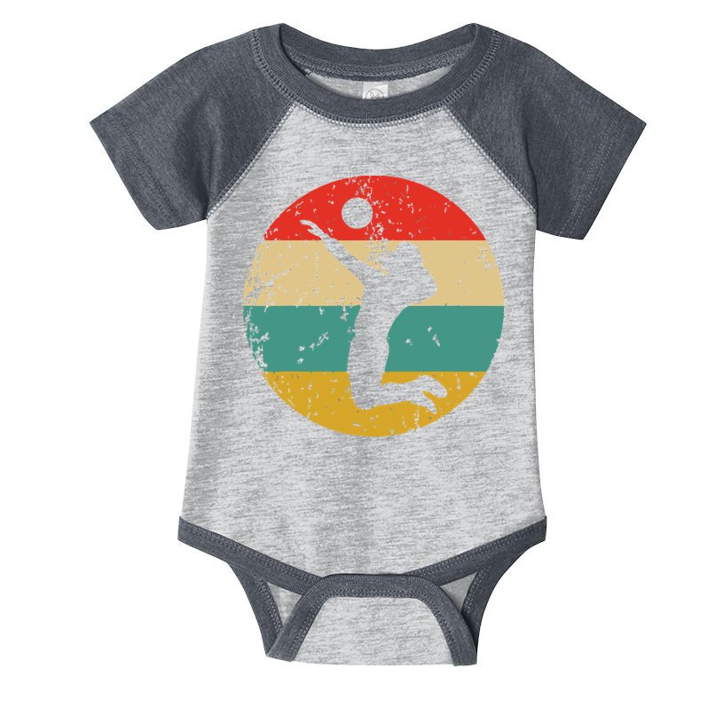 Volleyball Vintage Retro Volleyball Player Infant Baby Jersey Bodysuit