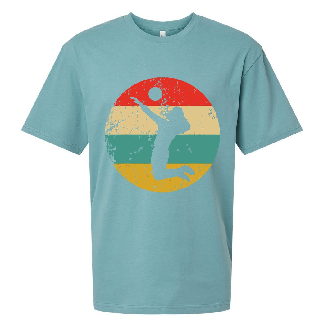 Volleyball Vintage Retro Volleyball Player Sueded Cloud Jersey T-Shirt