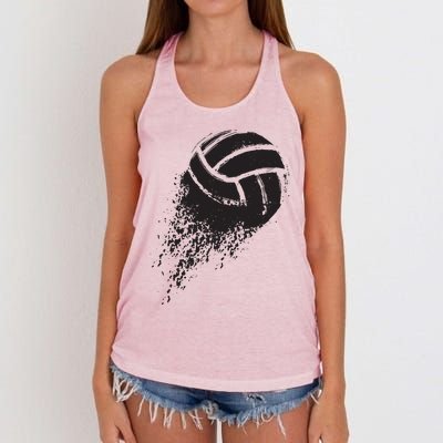 Volleyball Vintage Retro Sports Volleyball Player Women's Knotted Racerback Tank