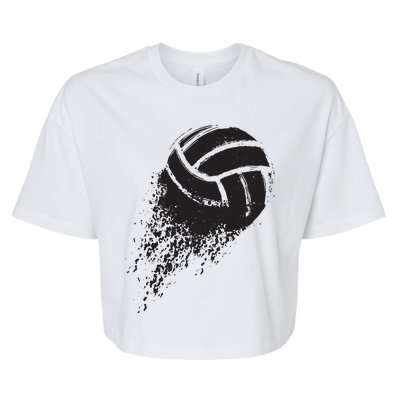 Volleyball Vintage Retro Sports Volleyball Player Bella+Canvas Jersey Crop Tee