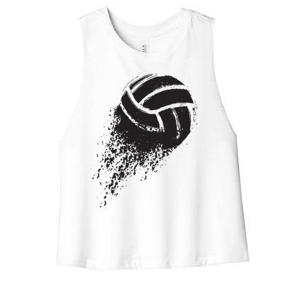 Volleyball Vintage Retro Sports Volleyball Player Women's Racerback Cropped Tank