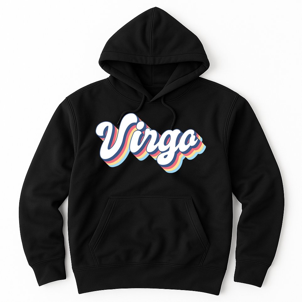 Virgo Vintage Retro Zodiac Sign Virgo Constellation Design Hoodie