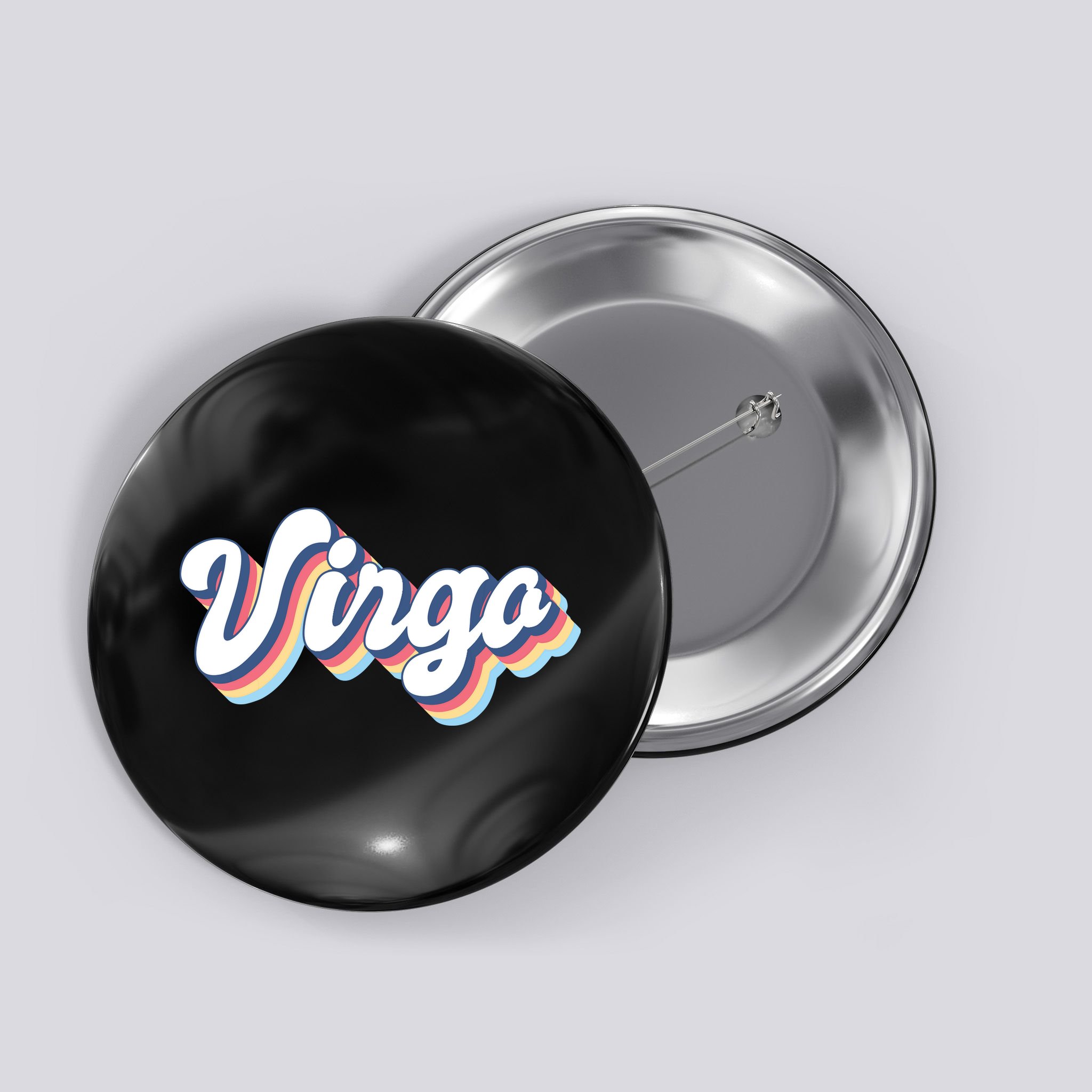 Virgo Vintage Retro Zodiac Sign Virgo Constellation Design Button