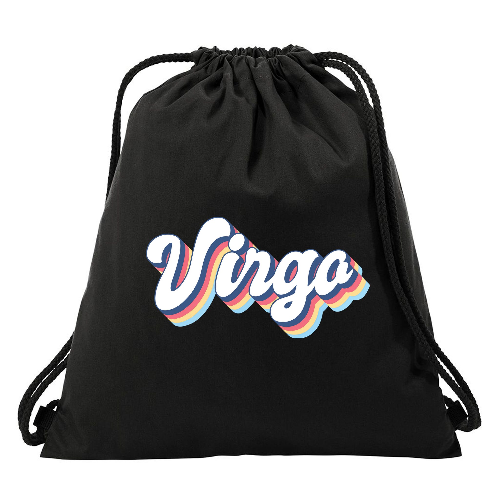 Virgo Vintage Retro Zodiac Sign Virgo Constellation Design Drawstring Bag