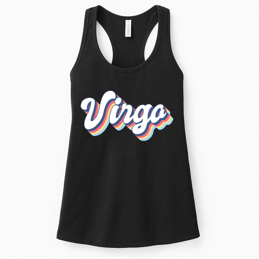Virgo Vintage Retro Zodiac Sign Virgo Constellation Design Womens Tank Top