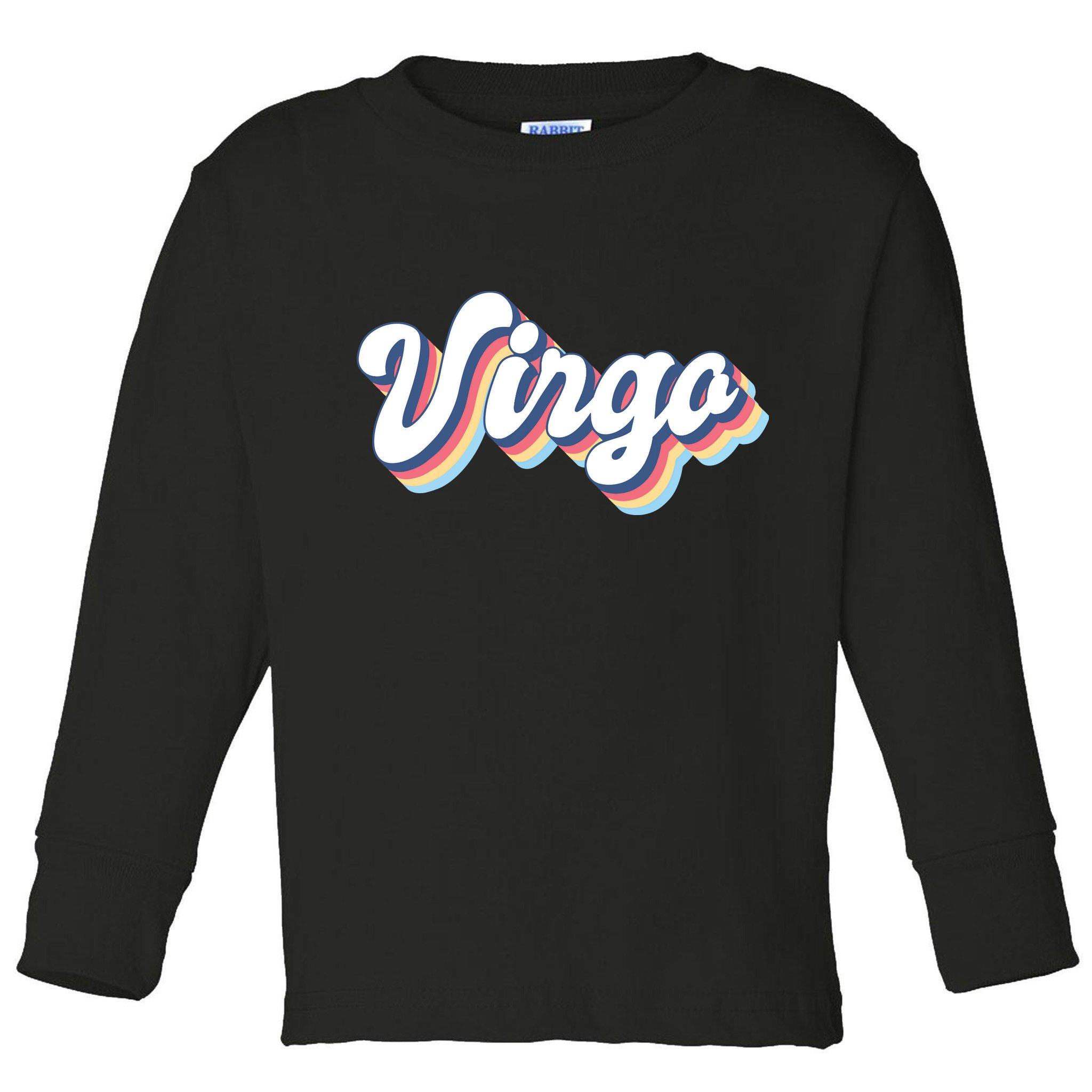 Virgo Vintage Retro Zodiac Sign Virgo Constellation Design Toddler Long Sleeve Shirt
