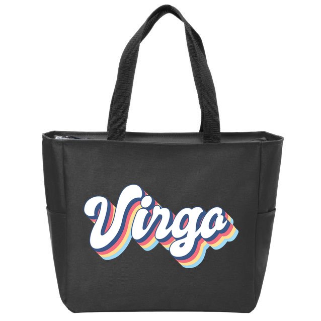 Virgo Vintage Retro Zodiac Sign Virgo Constellation Design Zip Tote Bag
