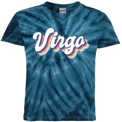 Virgo Vintage Retro Zodiac Sign Virgo Constellation Design Kids Tie-Dye T-Shirt