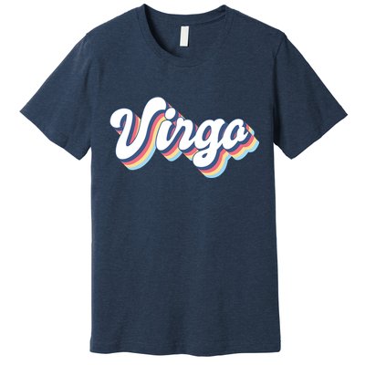 Virgo Vintage Retro Zodiac Sign Virgo Constellation Design Premium T-Shirt