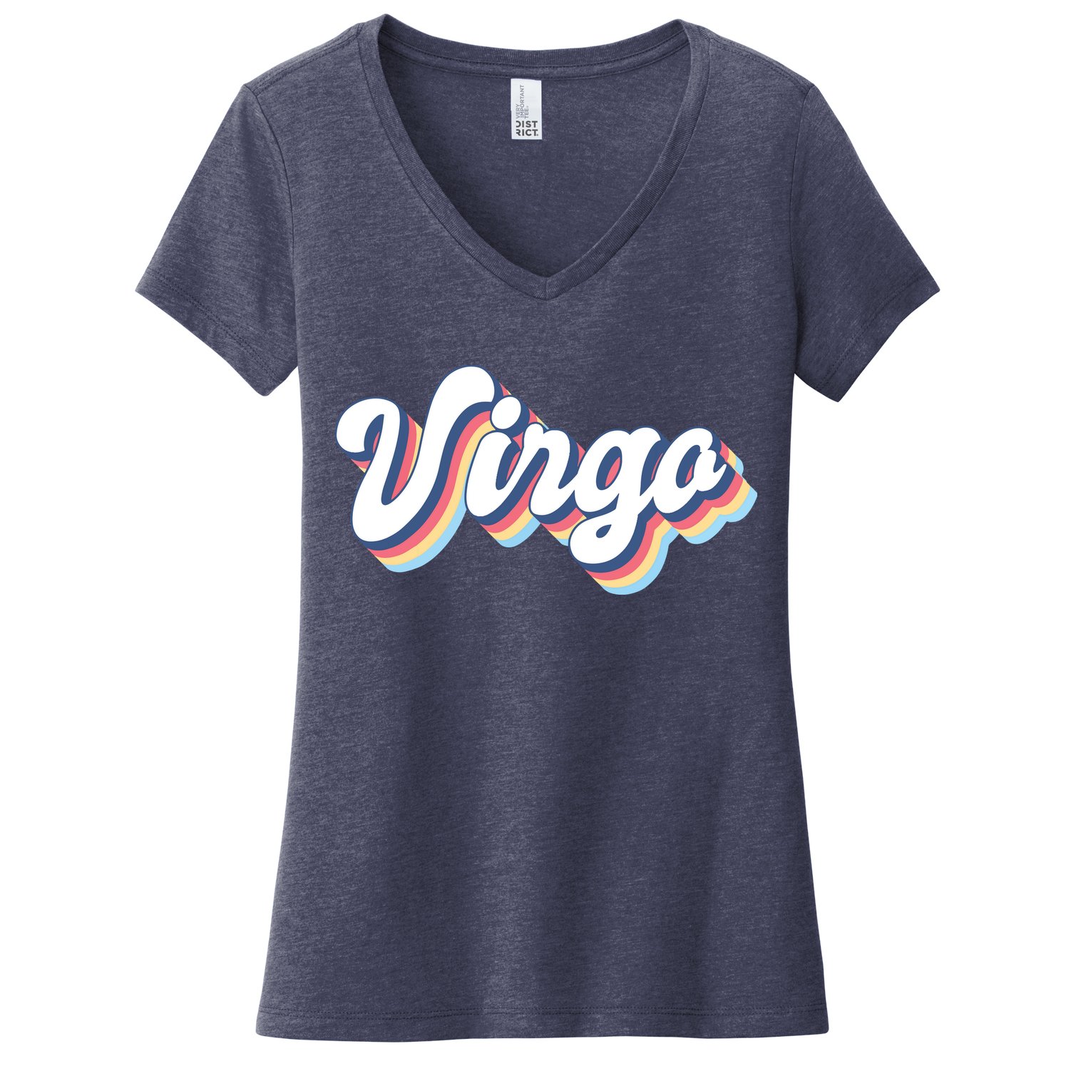 Virgo Vintage Retro Zodiac Sign Virgo Constellation Design Women's V-Neck T-Shirt