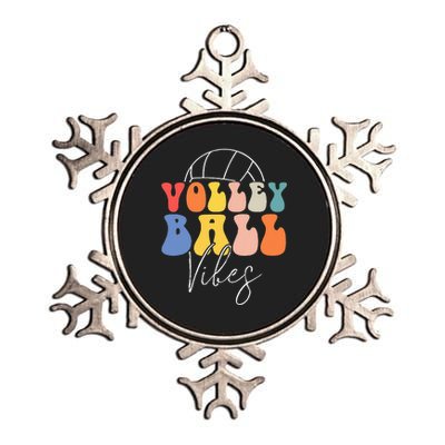 Volleyball Vibes Retro Hippie Volleyball Gift For Women Girl Metallic Star Ornament