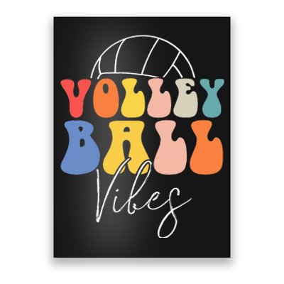 Volleyball Vibes Retro Hippie Volleyball Gift For Women Girl Poster