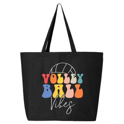 Volleyball Vibes Retro Hippie Volleyball Gift For Women Girl 25L Jumbo Tote