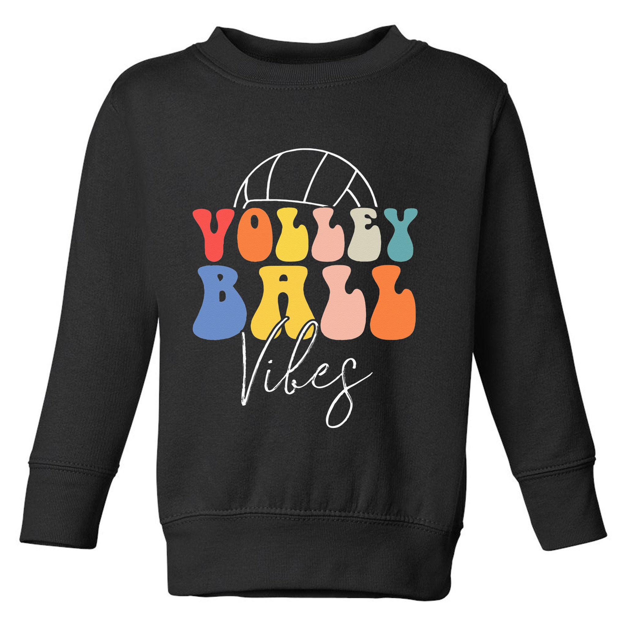 Volleyball Vibes Retro Hippie Volleyball Gift For Women Girl Toddler Sweatshirt