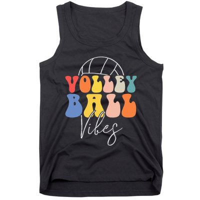 Volleyball Vibes Retro Hippie Volleyball Gift For Women Girl Tank Top