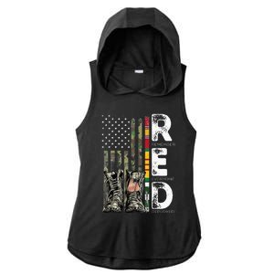 Vietnam Veteran Remember Everyone Deployed RED Friday Ladies PosiCharge Tri-Blend Wicking Draft Hoodie Tank